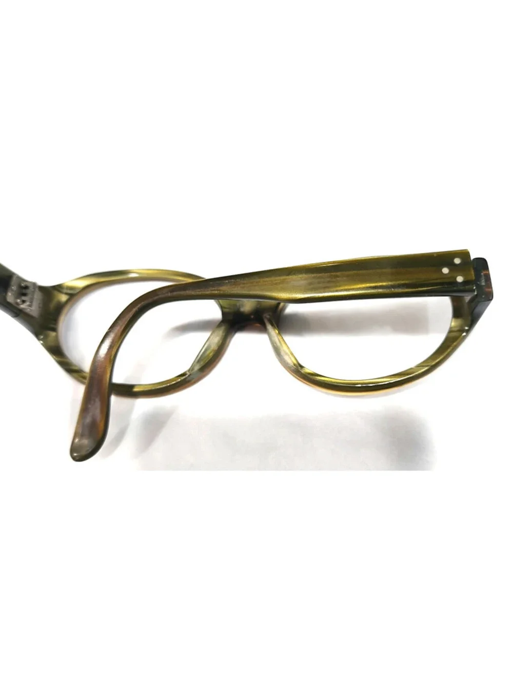 Beausoleil Paris 407 Vintage Small Brown Olive Oval Sunglasses Frame France